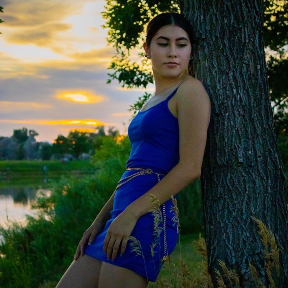 Royal blue mini dress
